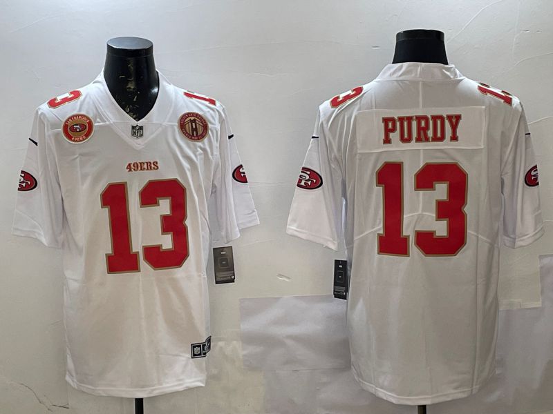 Men San Francisco 49ers #13 Purdy White gold Fashion 2025 Nike Limited NFL Jersey style 7